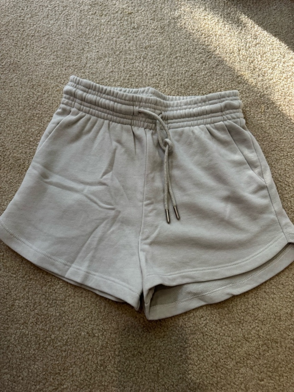 H&M Cream Elastic Waist Drawstring Shorts